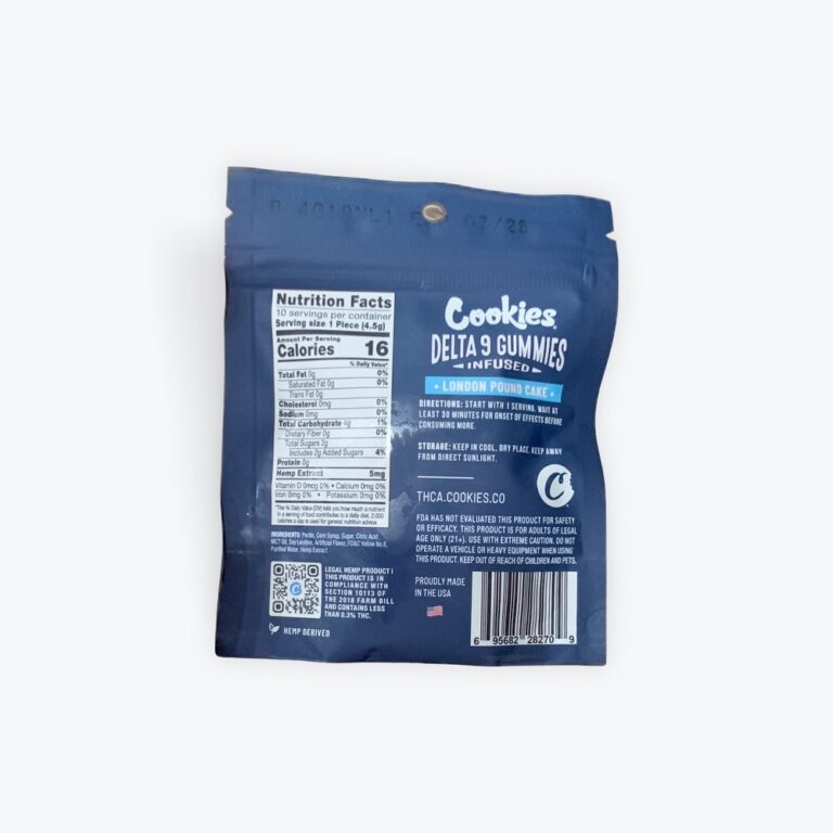 Cookies London Pound Cake Gummies - 5mg D9 THC Each - Image 2