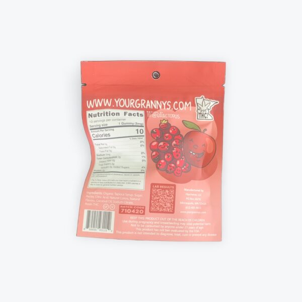 Granny's Cranberry Apple Gummies - 5mg THC Each - Image 2